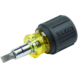 Klein 32561 Multi-Bit Screwdriver / Nut Driver, 6-in-1, Stubby, Ph, Sl Bits