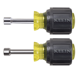 Product image for Klein 610 Nut Driver Set, Stubby Nut Drivers with 1-1/2" Shaft, 2-Piece