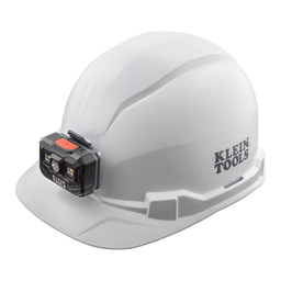 Product image for Klein 60107RL Hard Hat, Non-Vented, Cap Style with Rechargeable Headlamp, White