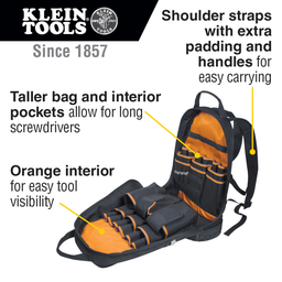 Tradesman Pro™ Tool Bag Backpack, 39 Pockets, Black, 14-Inch