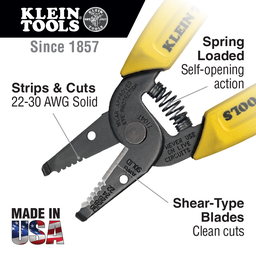 Wire Stripper/Cutter, 22-30 AWG Solid Wire