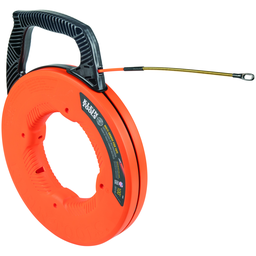 Klein 56380 1/4" Wide Multi-Groove Fiberglass Fish Tape, 100ft (30m) Tape, Spiral Steel Leader
