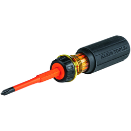 Product image for Klein 32293 Flip-Blade Insulated Screwdriver, 2-in1, Ph Bit #2, Sl Bit 1/4-Inch