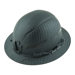 Product image for Klein 60345 Hard Hat, Premium KARBN™ Pattern, Non-Vented Full Brim, Class E