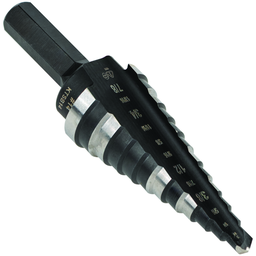 Klein KTSB14 Step Drill Bit #14 Double-Fluted, 3/16" to 7/8"