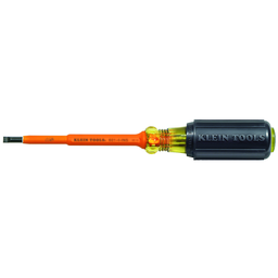 Klein 601-4-INS Insulated 3/16" Cabinet-Tip Screwdriver - 4" Round-Shank