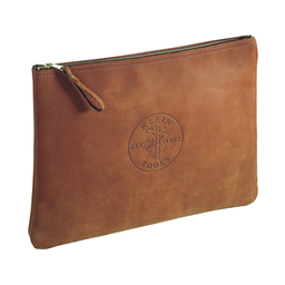 Product image for Klein 5136 Zipper Bag, Contractor's Leather Portfolio