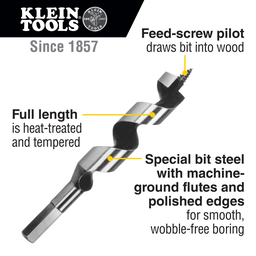 Steel Ship Auger Bit, Screw Point, 1 x 4-Inch