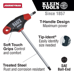 1/2-Inch Ball-End Hex Key, Journeyman™ T-Handle, 6-Inch
