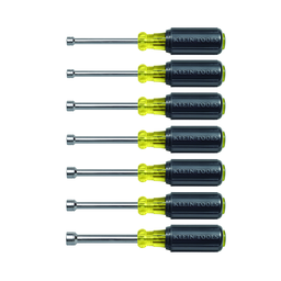 Klein 65160 Nut Driver Set, Metric Nut Drivers, 3" Shafts, 7-Piece