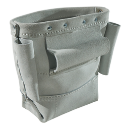 Tool Bag, Bull-Pin and Bolt Bag, Tunnel Loop, Leather, 5 x 10 x 9-Inch