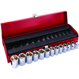 Product image for Klein 65506 13pc Metric Socket Set, 3/8" Drive