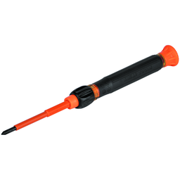 Product image for Klein 32581INS 2-in-1 Insulated Electronics Screwdriver, Phillips, Slotted Bits