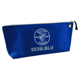 Klein 5539LBLU Zipper Bag, Large Canvas Tool Pouch, 18", Blue