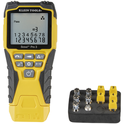 Product image for Klein VDV501-851 Cable Tester Kit with Scout® Pro 3 Tester, Remotes, Adapter, Battery
