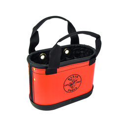 Product image for Klein 5144HBS Hard-Body Bucket, 15-Pocket Oval Bucket, Orange/Black