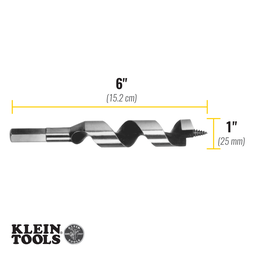 Steel Ship Auger Bit, Screw Point, 1 x 4-Inch