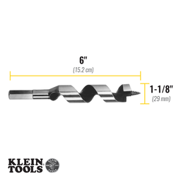 Steel Ship Auger Bit, Screw Point, 1-1/8 x 4-Inch