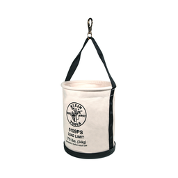 Product image for Klein 5109PS Canvas Bucket, Wide Straight-Wall with Pocket, Swivel Snap, 12"