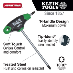 T25 TORX® Hex Key, Journeyman™ T-Handle, 6-Inch