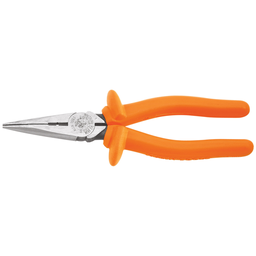 Product image for Klein D203-8N-INS Insulated Long Nose Pliers, Side-Cutting/Stripping