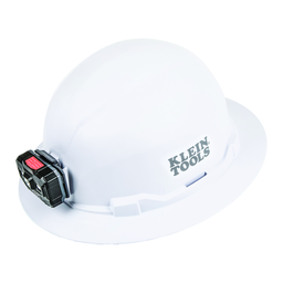 Klein 60406RL Hard Hat, Non-Vented, Full Brim with Rechargeable Headlamp, White