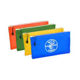 Product image for Klein 5140 Zipper Bags, Canvas Tool Pouches Olive/Orange/Blue/Yellow, 4-Pack