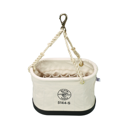 Product image for Klein 5144S Canvas Bucket, 15-Pocket Oval Bucket with Swivel Snap