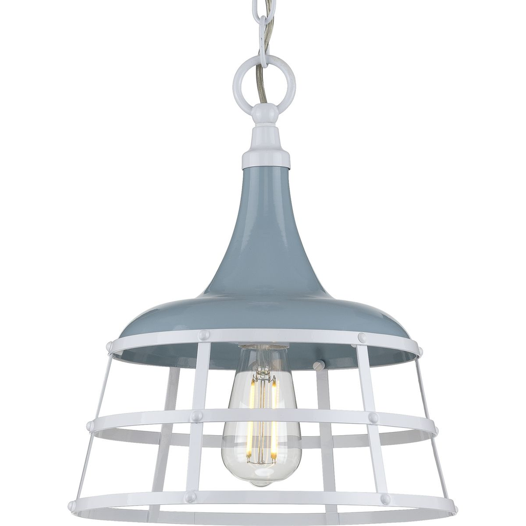 Product image for Progress P500236-164 Bastille Collection One-Light Coastal Blue Coastal Pendant Light