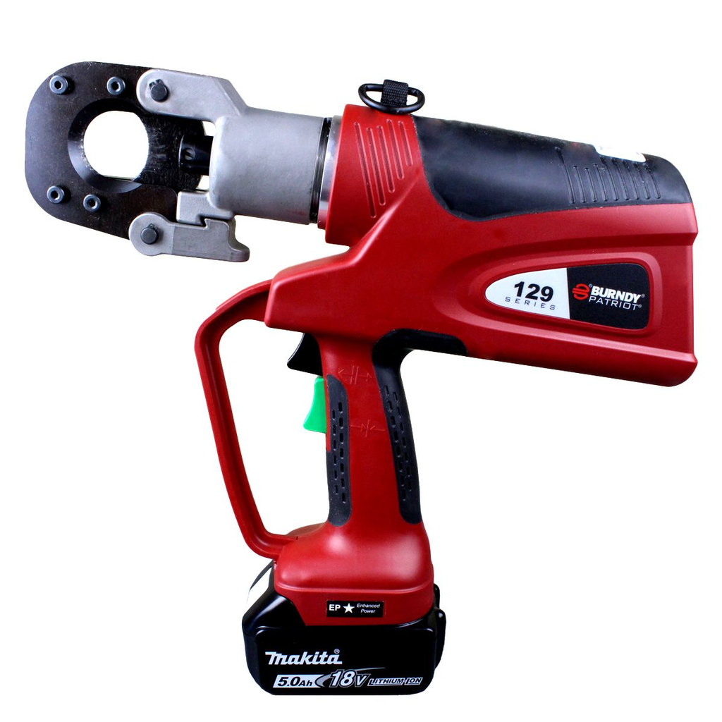 Product image for Burndy PATCUT129L5 PATCUT129 Latch Head Battery Cutter, 5Ah Li-ion, AC, Hard Case