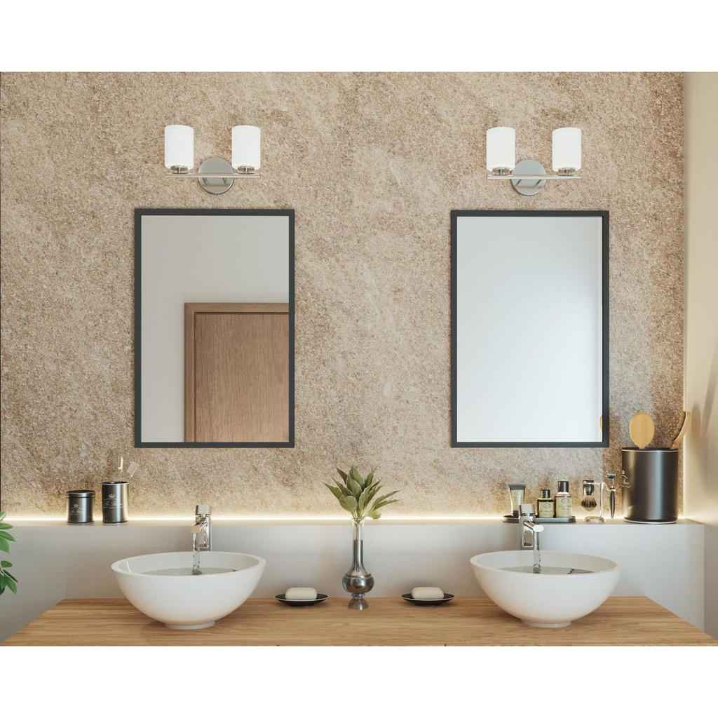 Two-Light Polished Nickel bath and vanity light