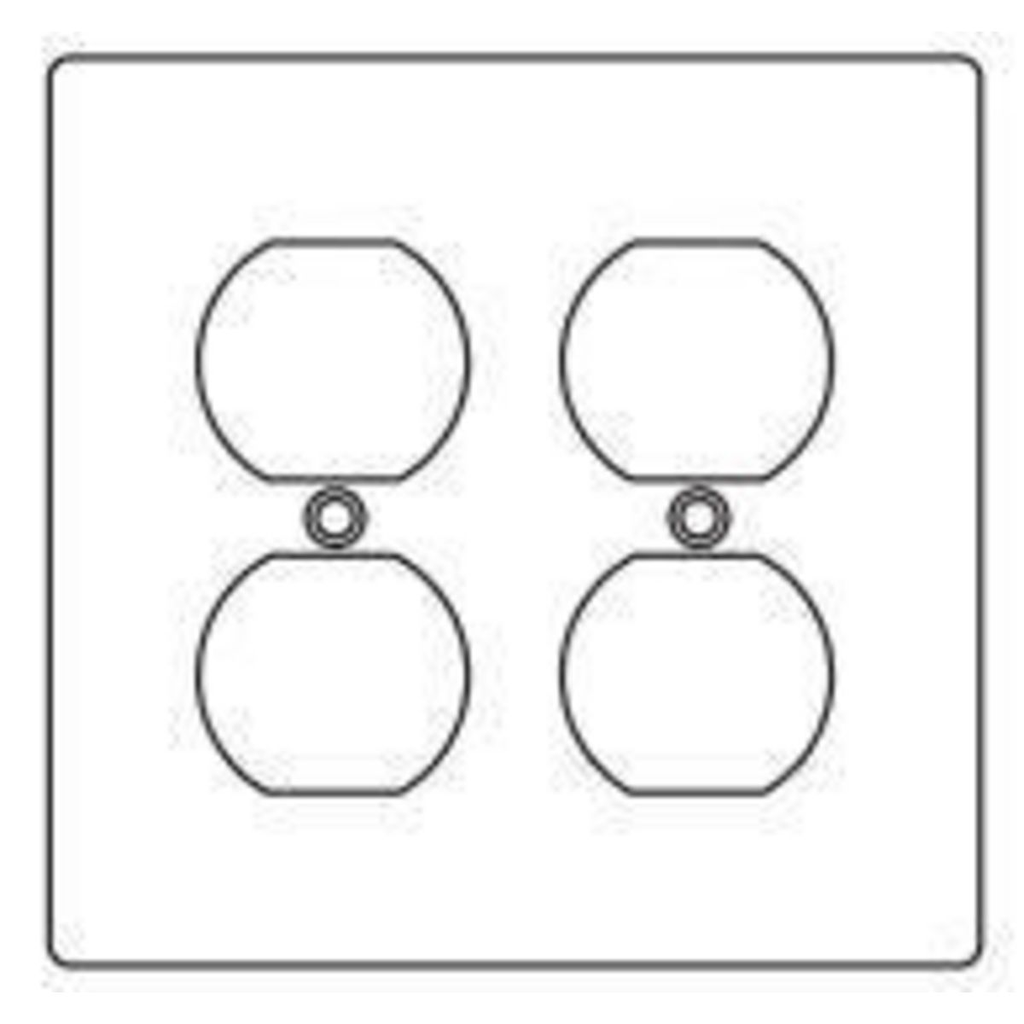 Product image for KLRK 2FAC CVR, 2GANG DUPLEX REC COA
