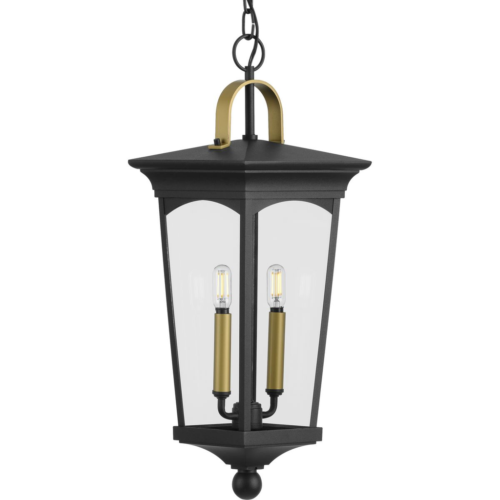 Product image for Progress P550067-031 Chatsworth Collection Black Two-Light Hanging Lantern