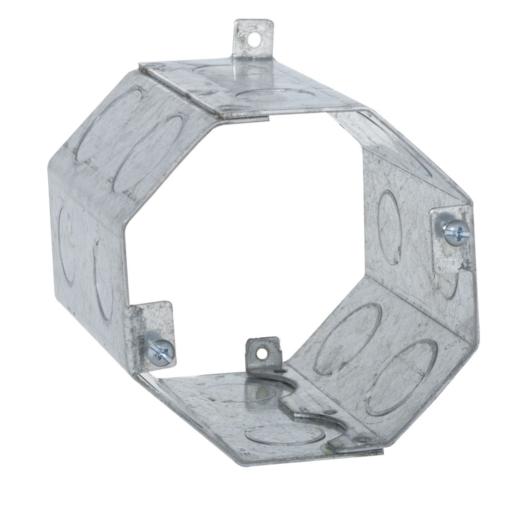 Product image for Raco 274 Steel Concrete Ring, 4" Deep, 1/2" & 3/4" Double Row Knockouts