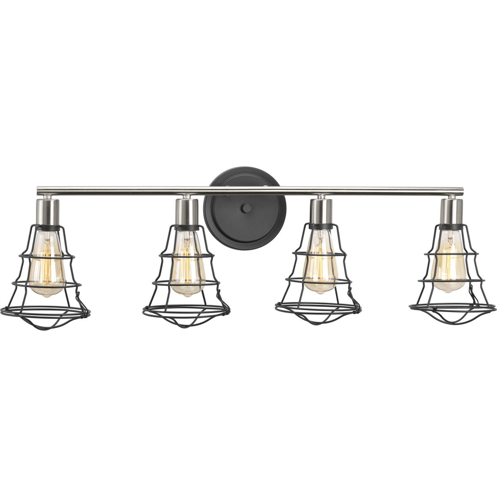 Product image for Progress P300031-143 Gauge Collection Four-Light Graphite Farmhouse Bath Vanity Light