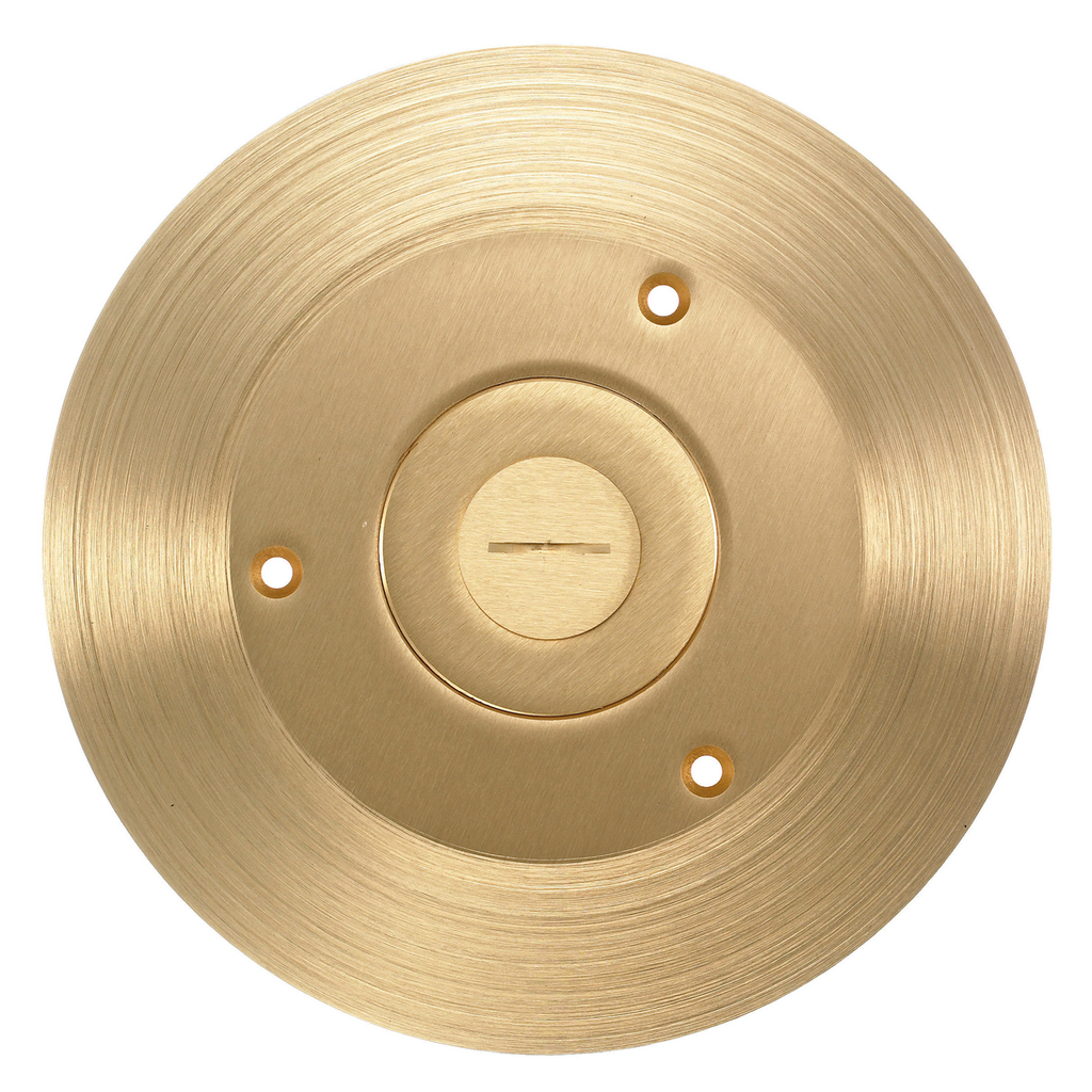 Product image for Hubbell SF2525 2-1/8 x 3/4 Inch Brass Round Floor Box Cover and Flange
