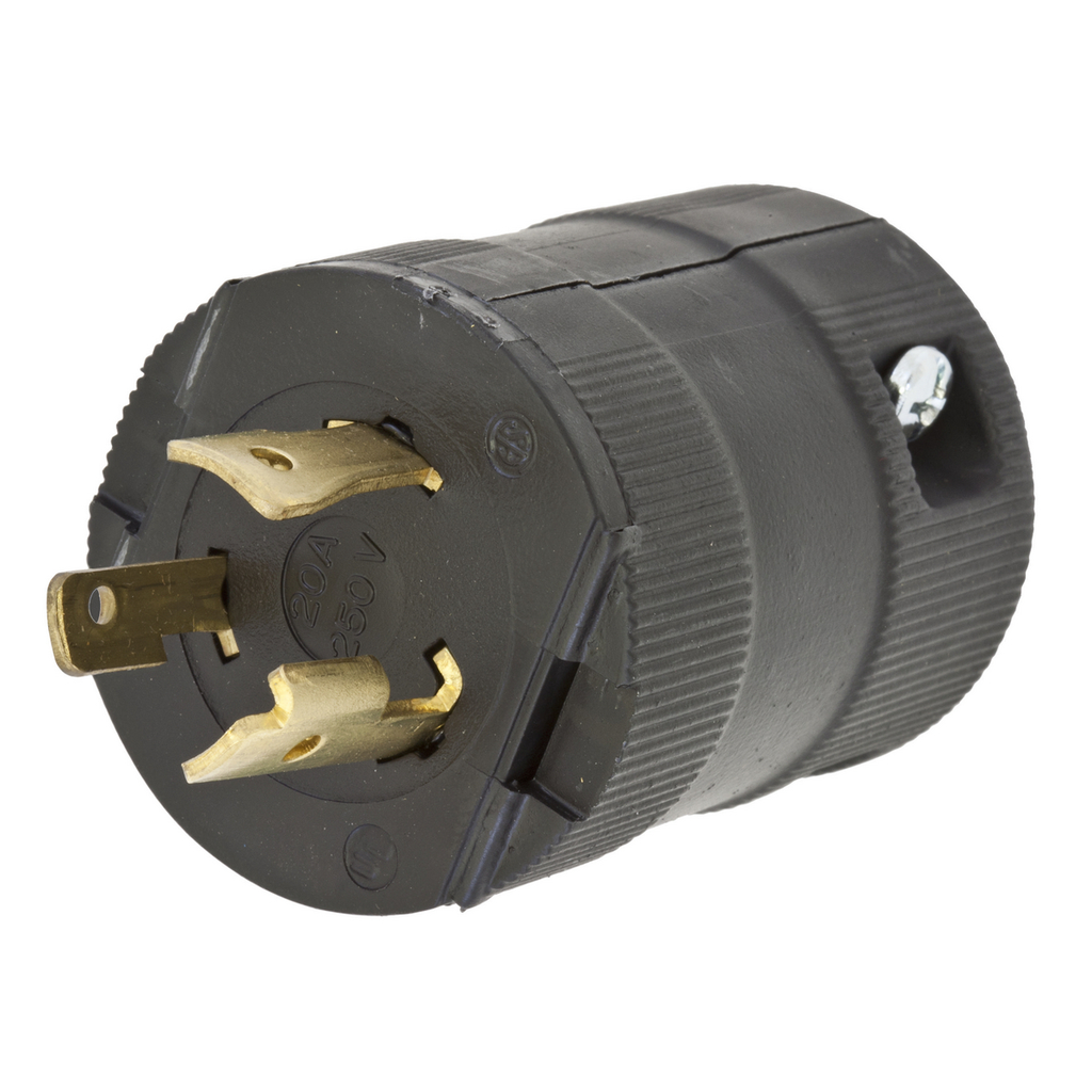 Product image for Hubbell HBL2321VBK 20 Amp 250 Volt 2-Pole 3-Wire NEMA L6-20P Black Locking Plug