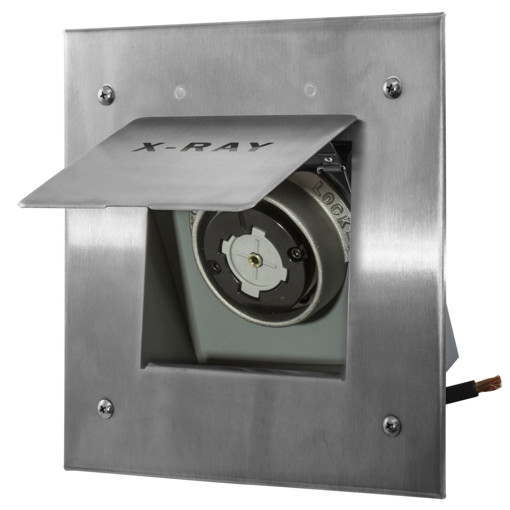 Product image for Hubbell HBL25505H/LOCK Receptacle, 2P3W, 50A 250V, X-RAY, SS