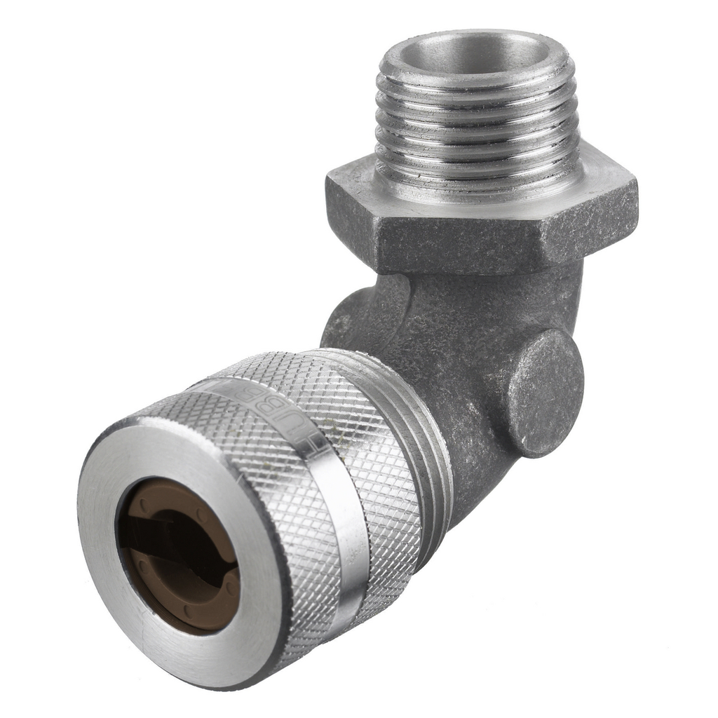 Product image for Hubbell NHC1024 1/2 Inch Male Threaded 0.5 Inch 0.63 Inch Machined Aluminum 90 Degrees Cord Connector