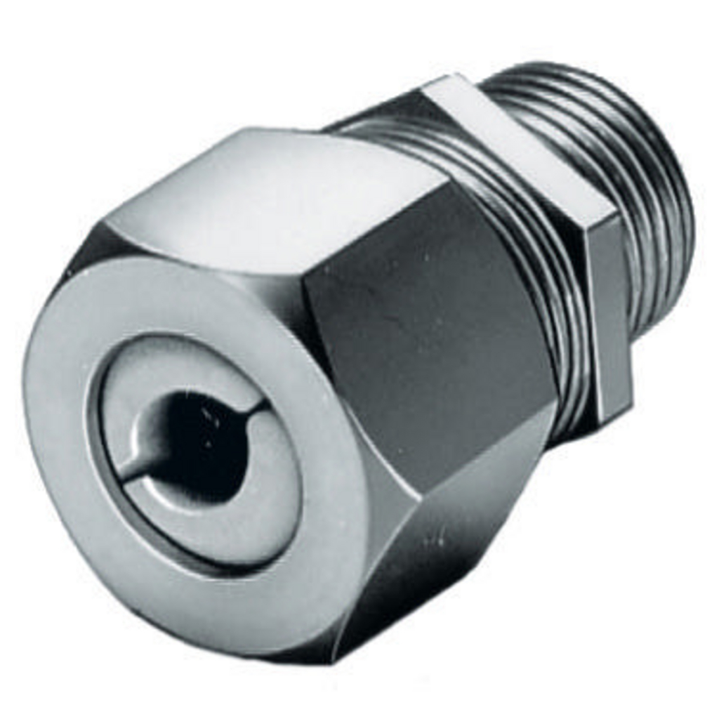 Product image for Hubbell SHC1022SS 1/2 Inch Male Threaded 0.25 to 0.38 Inch Stainless Steel Straight Cord Connector