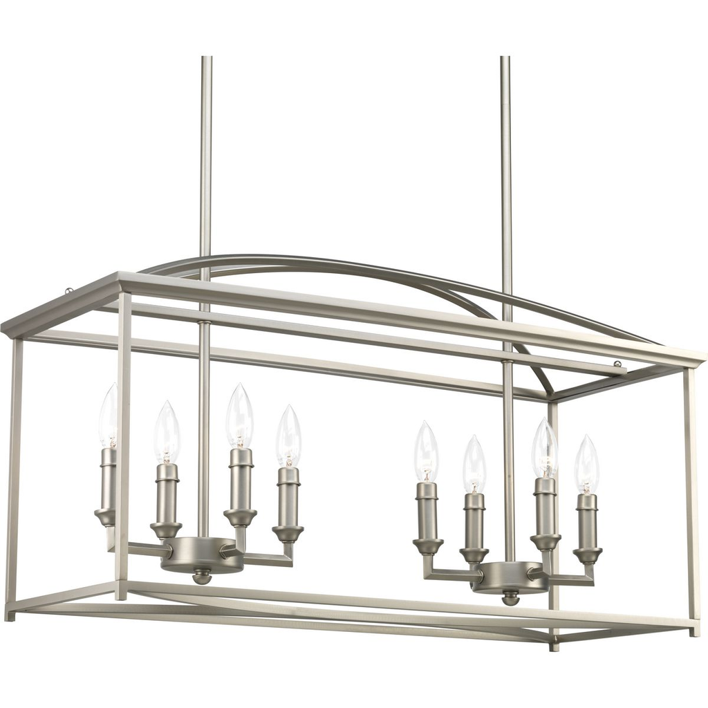 Product image for Progress P400033-126 Piedmont Collection Eight-Light Burnished Silver Farmhouse Chandelier Light