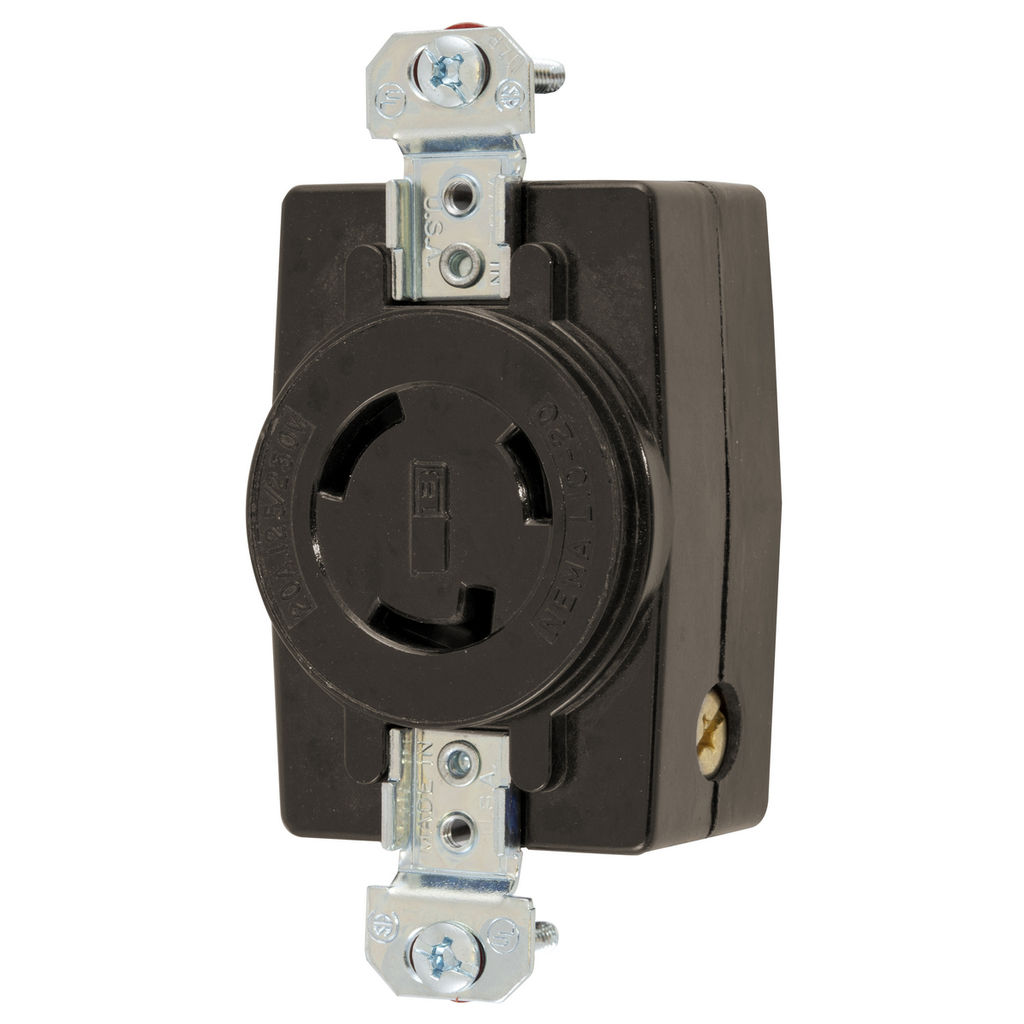 Product image for Hubbell HBL2360 Locking Receptacle, 20A 125/250V, L10-20R, BK