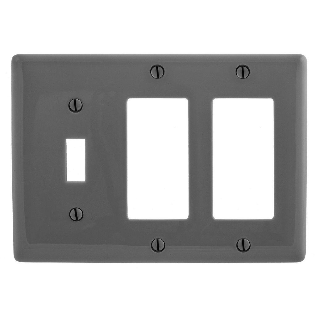 Product image for HWDK NP1262GY WALLPLATE, 3-G, 1) TO