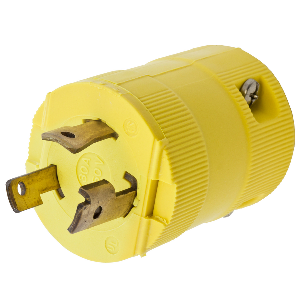 Product image for Hubbell Wiring Devices HBL2621VY 30 Amp 250 Volt 2-Pole 3-Wire NEMA L6-30P Yellow Locking Plug