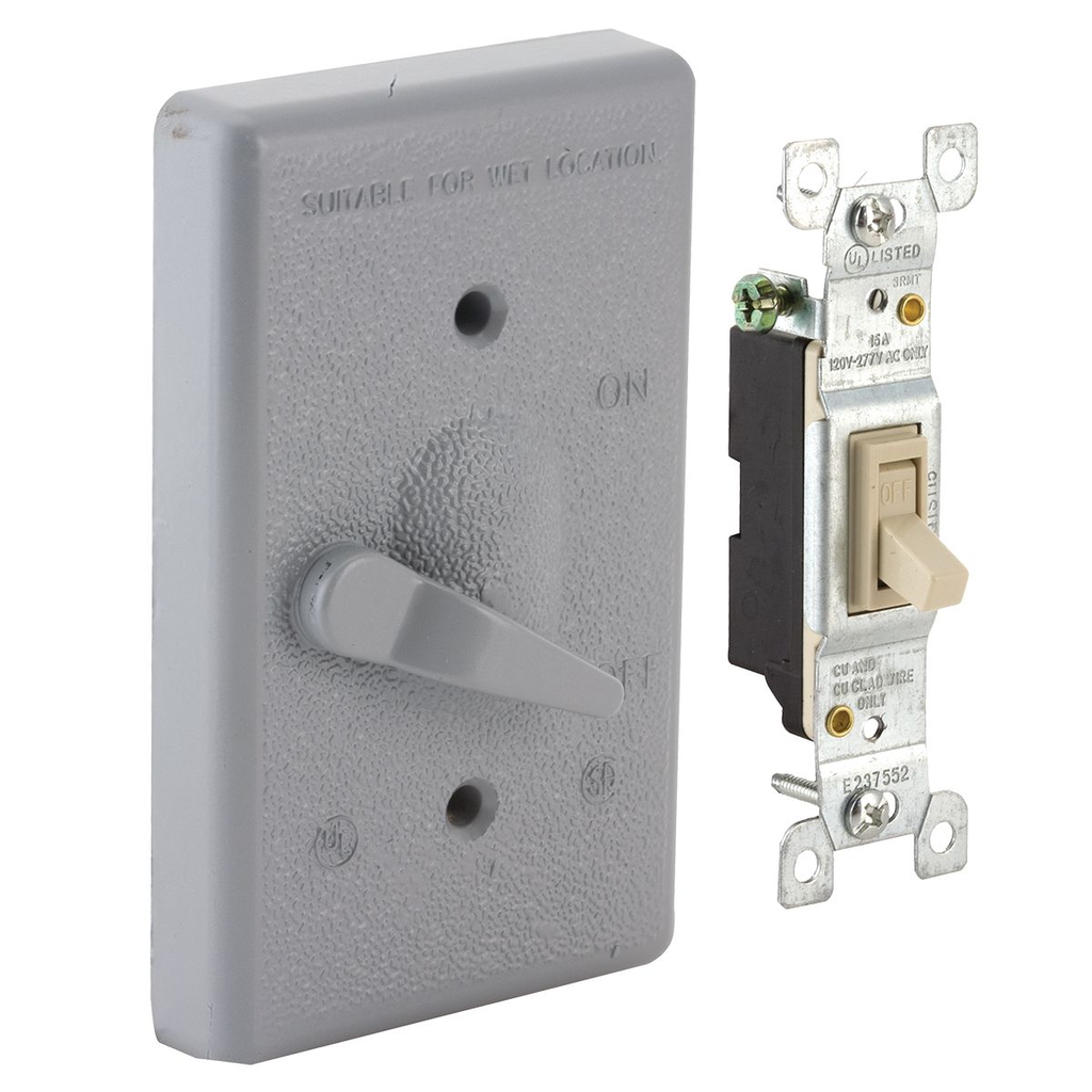 Raco 5121-0 Single Gang Weatherproof Switch Cover w/ SP 125V 15A