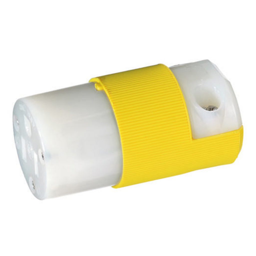 Hubbell HBL52CM69C 15 Amp 125 Volt 2-Pole 3-Wire NEMA 5-15R Yellow Nylon Straight Blade Device Connector Body Product image for Hubbell HBL52CM69C 15 Amp 125 Volt 2-Pole 3-Wire NEMA 5-15R Yellow Nylon Straight Blade Device Connector Body