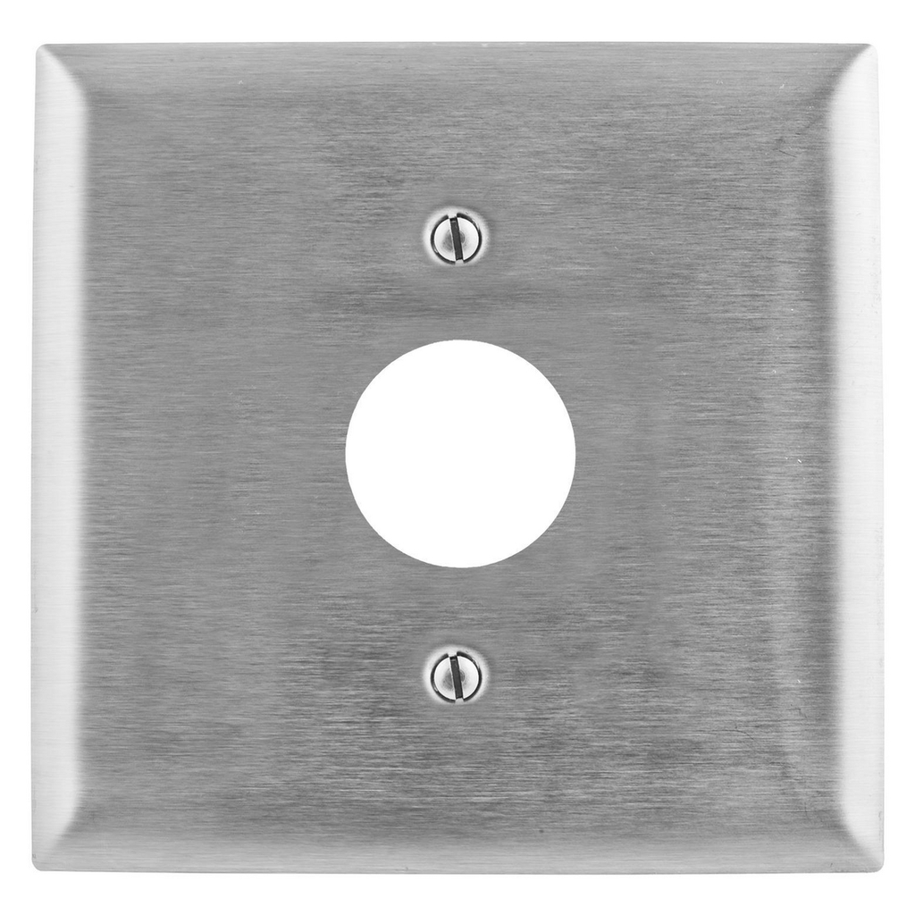 Mayer-DDS-Wallplates and Boxes, Metallic Plates, 2- Gang, 1) 1.40" Opening, Standard Size, Stainless Steel-1