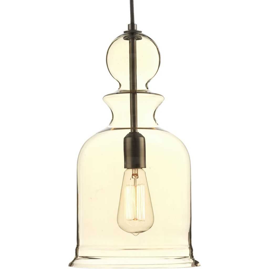 Product image for Progress P5333-20 Staunton Collection One-Light Antique Bronze Champagne Glass Global Pendant Light