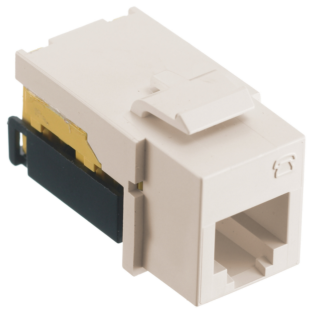 Product image for Hubbell NSJUI 6-Position Ivory USOC Modular Keystone Jack
