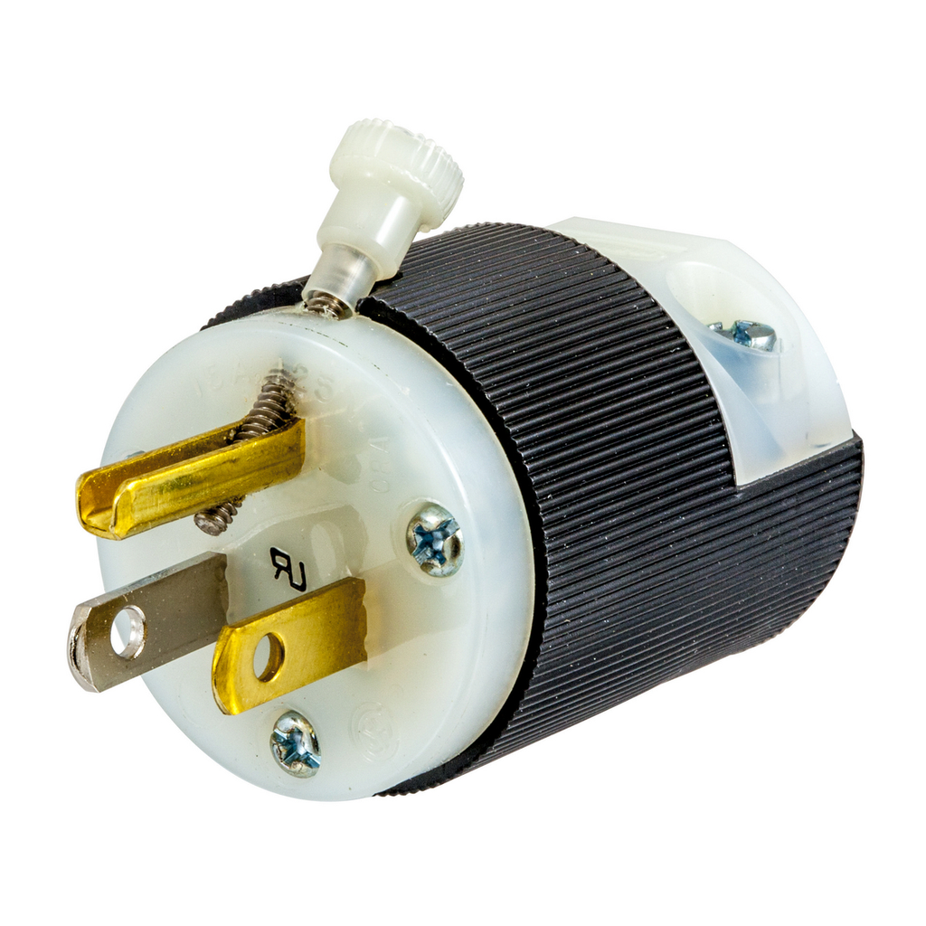 Hubbell HBL5280C 15 Amp 125 Volt 2-Pole 3-Wire NEMA 5-15P Black/White Nylon Straight Blade Plug Product image for Hubbell HBL5280C 15 Amp 125 Volt 2-Pole 3-Wire NEMA 5-15P Black/White Nylon Straight Blade Plug